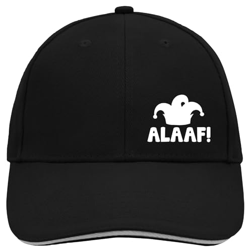 Huuraa Cappy Mütze Alaaf Narrenkappe Geschenk Black/Light Grey Alaaf Präsent von Huuraa