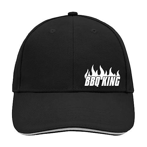 Huuraa Cappy Mütze BBQ King Flammen Unisex Kappe Größe Black/Light Grey mit Motiv für alle Grillmeister Geschenk Idee für Freunde und Familie von Huuraa