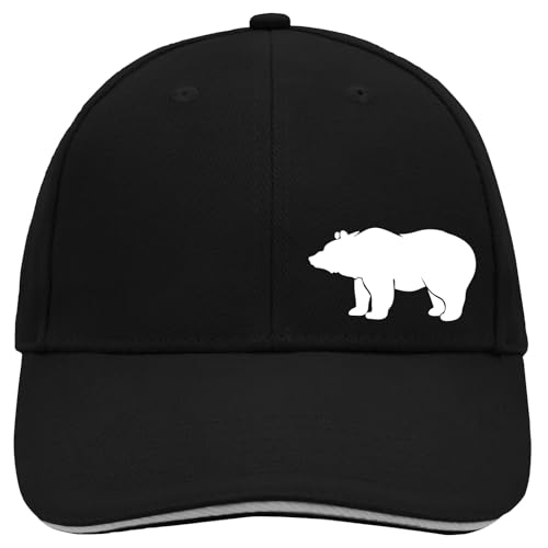 Huuraa Cappy Mütze Bär Silhouette Geschenk Black/Light Grey Bär Präsent von Huuraa