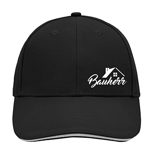 HUURAA Cappy Mütze Bauherr Schriftzug Unisex Kappe Black/Light Grey mit Motiv für Hausbesitzer Geschenk Idee für Freunde und Familie von HUURAA