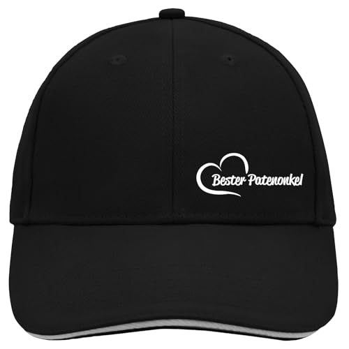 Huuraa Cappy Mütze Bester Patenonkel Herz Geschenk Black/Light Grey Bester Patenonkel Präsent von Huuraa
