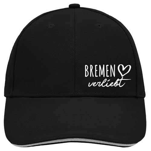 Huuraa Cappy Mütze Bremen verliebt Geschenk Black/Light Grey Bremen Präsent von Huuraa