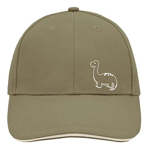 Huuraa Cappy Mütze Brontosaurus Dinosaurier Unisex Kappe Größe Olive/Beige mit Motiv für alle Dino Fans Geschenk Idee für Freunde und Familie von Huuraa