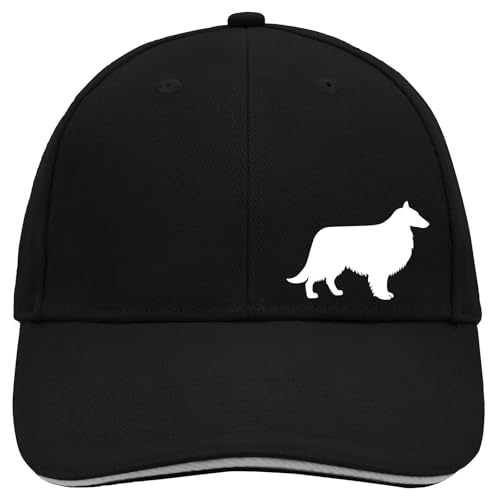 Huuraa Cappy Mütze Collie Sheltie Silhouette Geschenk Black/Light Grey Collie Sheltie Präsent von Huuraa