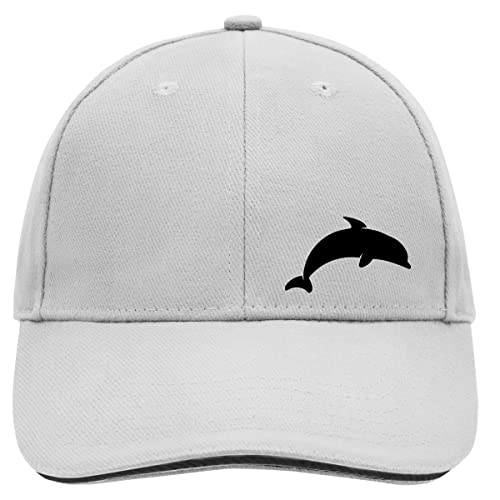 Huuraa Cappy Mütze Delfin Silhouette Unisex Kappe Größe Dark Grey/White mit Motiv für alle Tierfreunde Geschenk Idee für Freunde und Familie von Huuraa