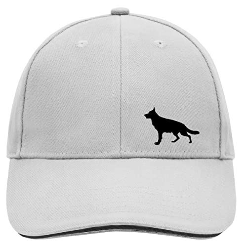 HUURAA Cappy Mütze Deutscher Schäferhund Silhouette Unisex Kappe Größe Dark Grey/White mit Motiv für Hundefreunde Geschenk Idee für Freunde und Familie von HUURAA