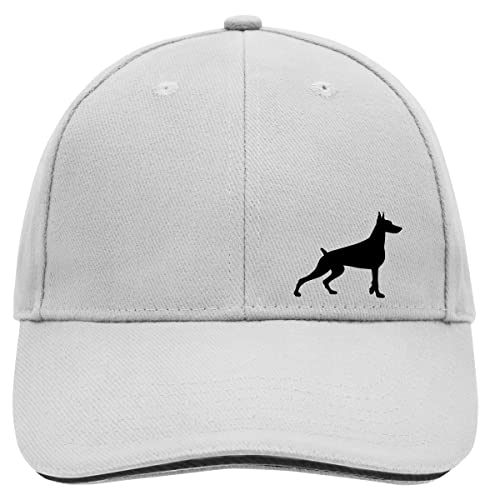 HUURAA Cappy Mütze Dobermann Silhouette Unisex Kappe Größe Dark Grey/White mit Motiv für Hundefreunde Geschenk Idee für Freunde und Familie von HUURAA