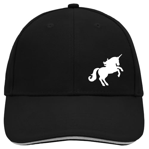 Huuraa Cappy Mütze Einhorn Silhouette Geschenk Black/Light Grey Einhorn Präsent von Huuraa