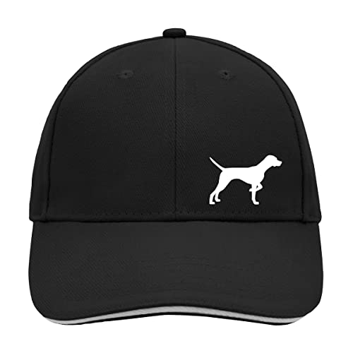 HUURAA Cappy Mütze English Pointer Silhouette Unisex Kappe Größe Black/Light Grey mit Motiv für Hundefreunde Geschenk Idee für Freunde und Familie von HUURAA