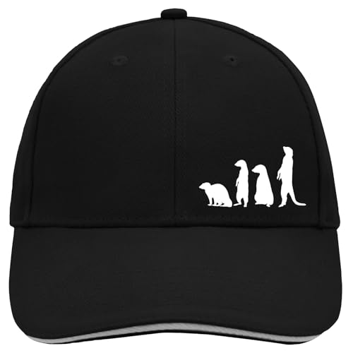 Huuraa Cappy Mütze Erdmännchen Silhouette Geschenk Black/Light Grey Erdmännchen Präsent von Huuraa