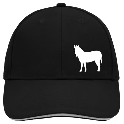 Huuraa Cappy Mütze Esel Silhouette Geschenk Black/Light Grey Esel Präsent von Huuraa