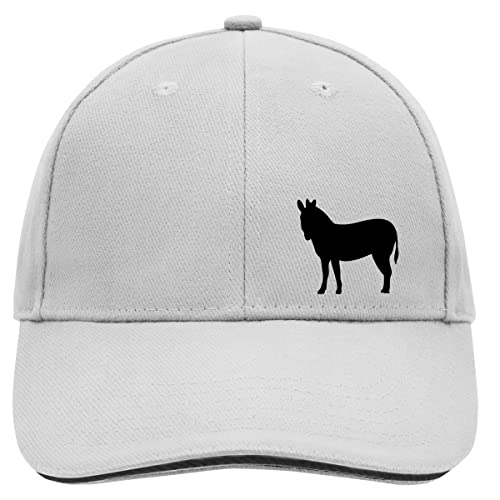 Huuraa Cappy Mütze Esel Silhouette Unisex Kappe Größe Dark Grey/White mit Motiv für alle Tierfreunde Geschenk Idee für Freunde und Familie von Huuraa