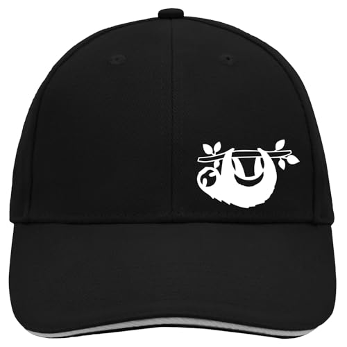 Huuraa Cappy Mütze Faultier Silhouette Geschenk Black/Light Grey Faultier Präsent von Huuraa