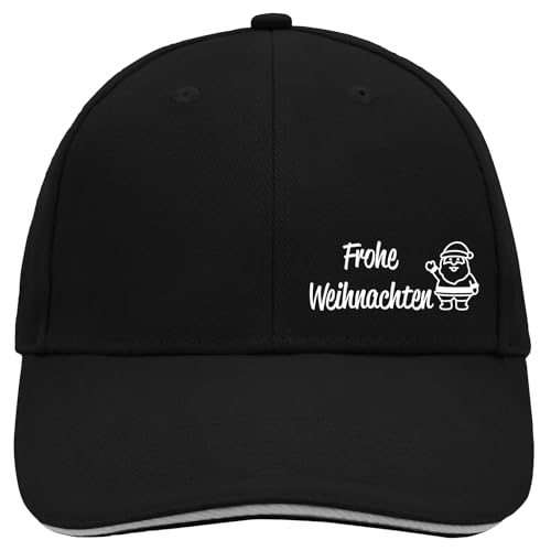 Huuraa Cappy Mütze Frohe Weihnachten Weihnachtsmann Geschenk Black/Light Grey Frohe Weihnachten Präsent von Huuraa