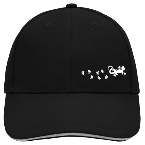 Huuraa Cappy Mütze Gecko Tapsen Geschenk Black/Light Grey Gecko Präsent von Huuraa