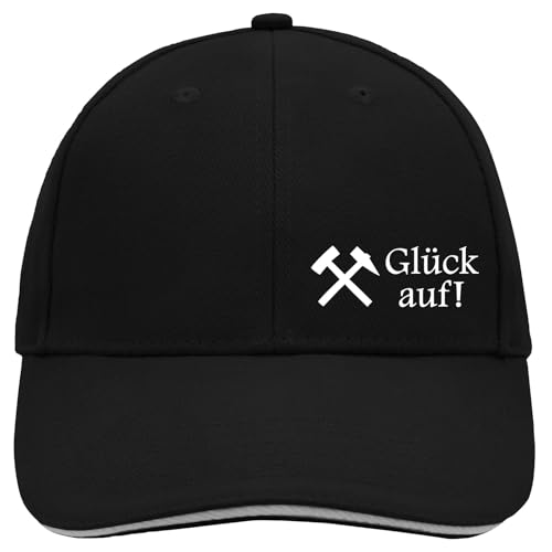 Huuraa Cappy Mütze Glück auf! Ruhrpott Geschenk Black/Light Grey Glück auf! Präsent von Huuraa