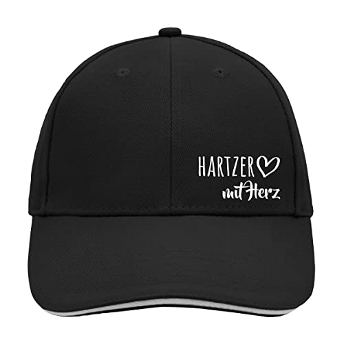 HUURAA Cappy Mütze Hartzer mit Herz Unisex Kappe Black/Light Grey mit Motiv für die tollsten Menschen Geschenk Idee für Freunde und Familie von HUURAA