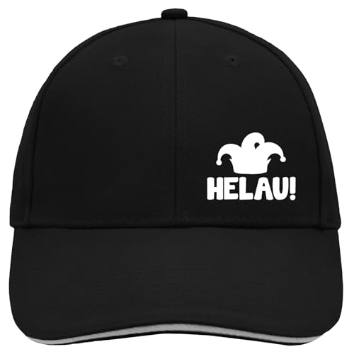 Huuraa Cappy Mütze Helau Narrenkappe Geschenk Black/Light Grey Helau Präsent von Huuraa