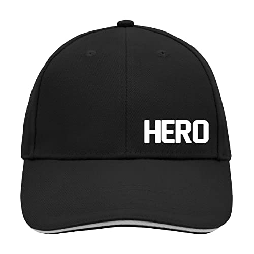 Huuraa Cappy Mütze Hero Held Unisex Kappe Größe Black/Light Grey mit Motiv für alle Alltagshelden Geschenk Idee für Freunde und Familie von Huuraa