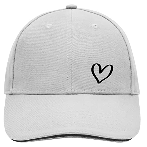 Huuraa Cappy Mütze Herz Heart Unisex Kappe Größe Dark Grey/White mit Motiv für die tollsten Menschen Geschenk Idee für Freunde und Familie von Huuraa