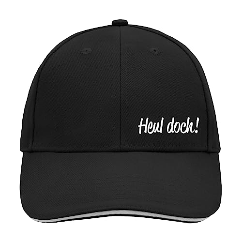 Huuraa Cappy Mütze Heul doch Schriftzug Unisex Kappe Größe Black/Light Grey mit witzigem Motiv Geschenk Idee für Freunde und Familie von Huuraa