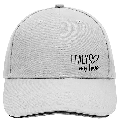 Huuraa Cappy Mütze Italy My Love Unisex Kappe Größe Dark Grey/White für alle Fans von Italien Geschenk Idee für Freunde und Familie von Huuraa