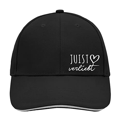 HUURAA Cappy Mütze Juist verliebt Unisex Kappe Black/Light Grey mit Namen deiner lieblings Insel Geschenk Idee für Freunde und Familie von HUURAA