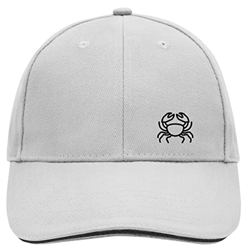 Huuraa Cappy Mütze Krebs Sternzeichen Symbol Unisex Kappe Größe Dark Grey/White mit Tierkreiszeichen Symbol Geschenk Idee für Freunde und Familie von Huuraa