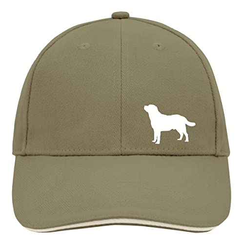 HUURAA Cappy Mütze Labrador Retriever Silhouette Unisex Kappe Größe Olive/Beige mit Motiv für Hundefreunde Geschenk Idee für Freunde und Familie von HUURAA