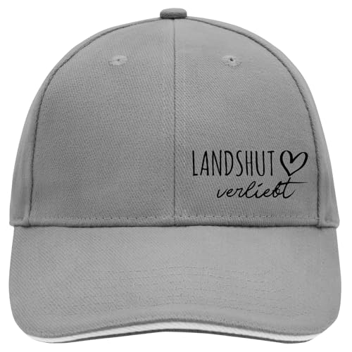 Huuraa Baseball Cap Landshut verliebt Geschenk Dark Grey/White Landshut Geschenkidee von Huuraa