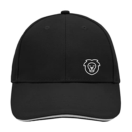 Huuraa Cappy Mütze Löwe Sternzeichen Symbol Unisex Kappe Größe Black/Light Grey mit Tierkreiszeichen Symbol Geschenk Idee für Freunde und Familie von Huuraa