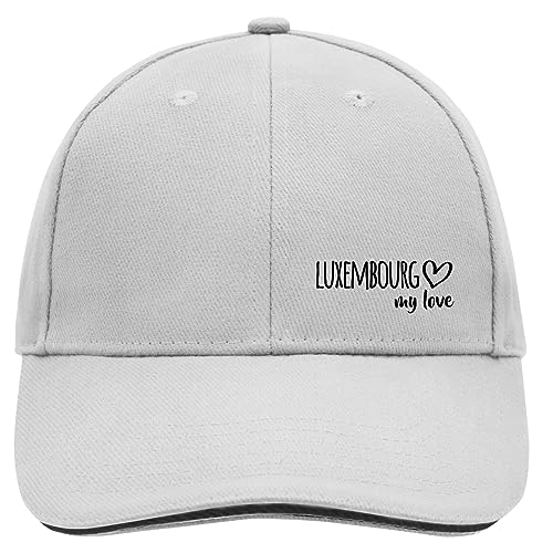 Huuraa Cappy Mütze Luxembourg My Love Unisex Kappe Größe Dark Grey/White für alle die Luxemburg lieben Geschenk Idee für Freunde und Familie von Huuraa