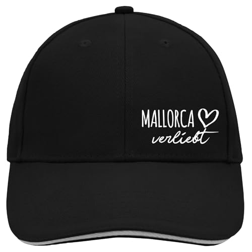 Huuraa Cappy Mütze Mallorca verliebt Geschenk Black/Light Grey Mallorca Präsent von Huuraa