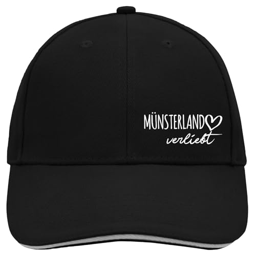 Huuraa Cappy Mütze Münsterland verliebt Geschenk Black/Light Grey Münsterland Präsent von Huuraa