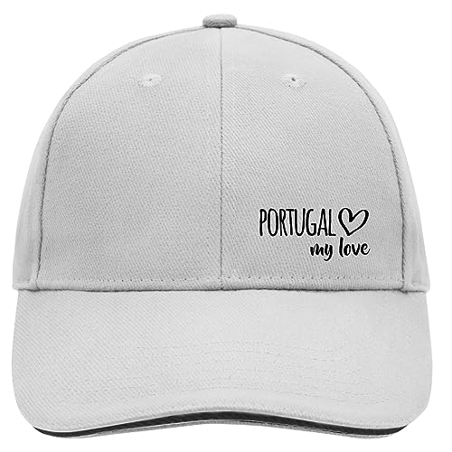 Huuraa Cappy Mütze Portugal My Love Unisex Kappe Größe Dark Grey/White für alle die Portugal lieben Geschenk Idee für Freunde und Familie von Huuraa