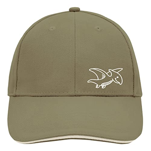 HUURAA Cappy Mütze Pteranodon Dinosaurier Unisex Kappe Olive/Beige mit Motiv für alle Dino Fans Geschenk Idee für Freunde und Familie von HUURAA