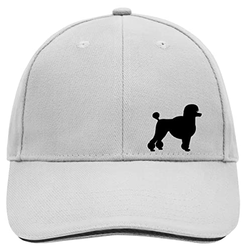 HUURAA Cappy Mütze Pudel Silhouette Unisex Kappe Größe Dark Grey/White mit Motiv für Hundefreunde Geschenk Idee für Freunde und Familie von HUURAA