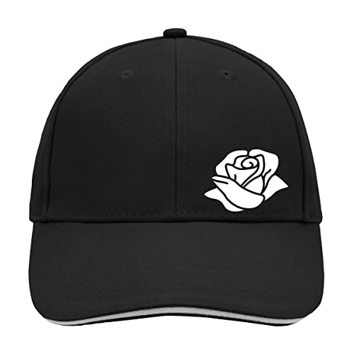 Huuraa Cappy Mütze Rose Blüte Unisex Kappe Größe Black/Light Grey mit Motiv für alle verliebten Paare Geschenk Idee für Freunde und Familie von Huuraa