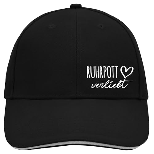Huuraa Cappy Mütze Ruhrpott verliebt Geschenk Black/Light Grey Ruhrpott Präsent von Huuraa