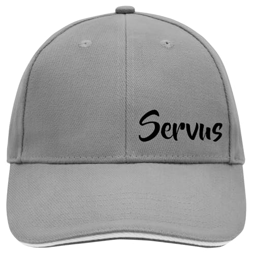 Huuraa Baseball Cap Servus Schriftzug Geschenk Dark Grey/White Servus Geschenkidee von Huuraa
