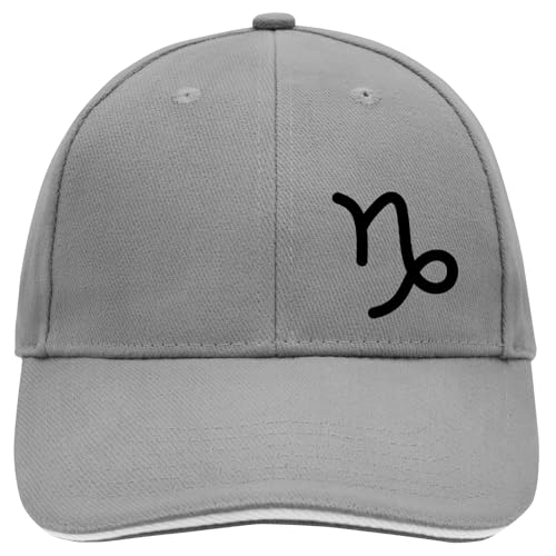 Huuraa Baseball Cap Steinbock Sternzeichen Zeichen Geschenk Dark Grey/White Steinbock Geschenkidee von Huuraa