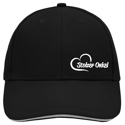 Huuraa Cappy Mütze Stolzer Onkel Herz Geschenk Black/Light Grey Stolzer Onkel Präsent von Huuraa