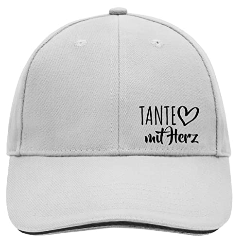 HUURAA Cappy Mütze Tante mit Herz Unisex Kappe Dark Grey/White mit Motiv für die tollsten Menschen Geschenk Idee für Freunde und Familie von HUURAA