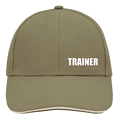 Huuraa Cappy Mütze Trainer Training Unisex Kappe Größe Olive/Beige mit Motiv für alle Fitness Coachs Geschenk Idee für Freunde und Familie von Huuraa