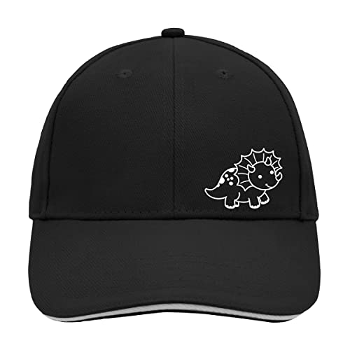 Huuraa Cappy Mütze Triceratops Dinosaurier Unisex Kappe Größe Black/Light Grey mit Motiv für alle Dino Fans Geschenk Idee für Freunde und Familie von Huuraa