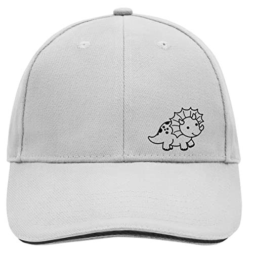 Huuraa Cappy Mütze Triceratops Dinosaurier Unisex Kappe Größe Dark Grey/White mit Motiv für alle Dino Fans Geschenk Idee für Freunde und Familie von Huuraa