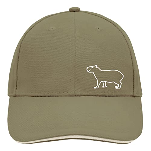 Huuraa Cappy Mütze Wombat Silhouette Unisex Kappe Größe Olive/Beige mit Motiv für alle Tierfreunde Geschenk Idee für Freunde und Familie von Huuraa