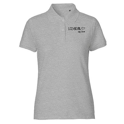 Huuraa Damen Polo Shirt Luxembourg My Love Bio Baumwolle Fairtrade Oberteil Größe S für alle die Luxemburg lieben Geschenk Idee für Freunde und Familie von Huuraa