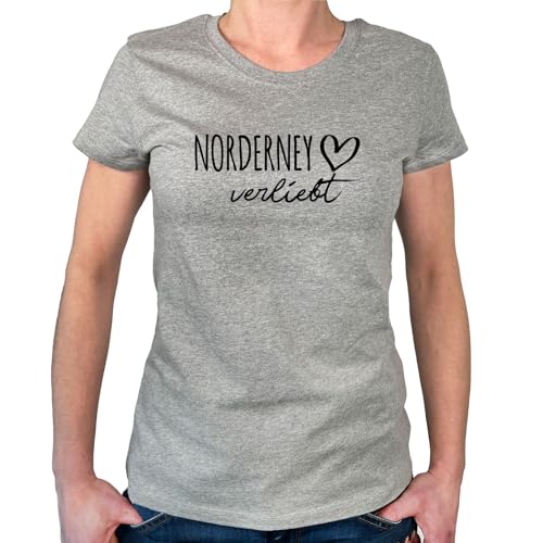 Huuraa Oberteil Norderney verliebt Geschenk Größe XS Sport Grey Bio Baumwolle Fairtrade Norderney Aufmerksamkeit von Huuraa