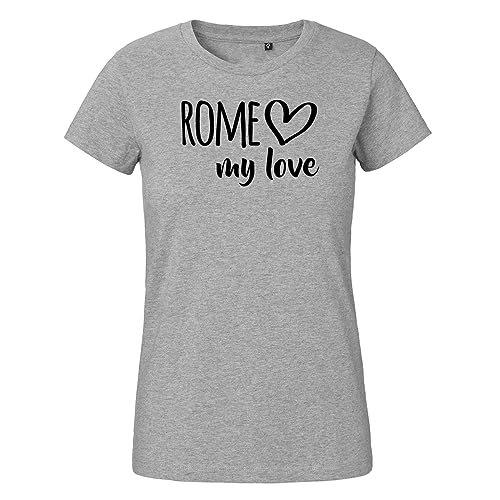 Huuraa Damen T-Shirt Rome My Love Bio Baumwolle Fairtrade Oberteil Größe M für alle Fans von Rom Italien Geschenk Idee für Freunde und Familie von Huuraa